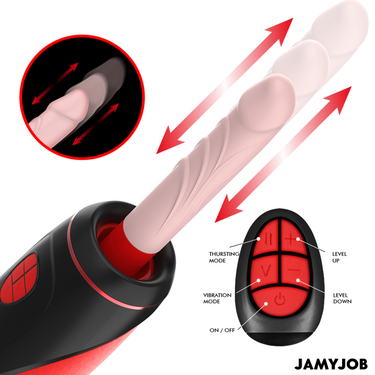PYSTON Masturbatore con Vibrazioni e Controllo Remoto, Silicone Sicuro
